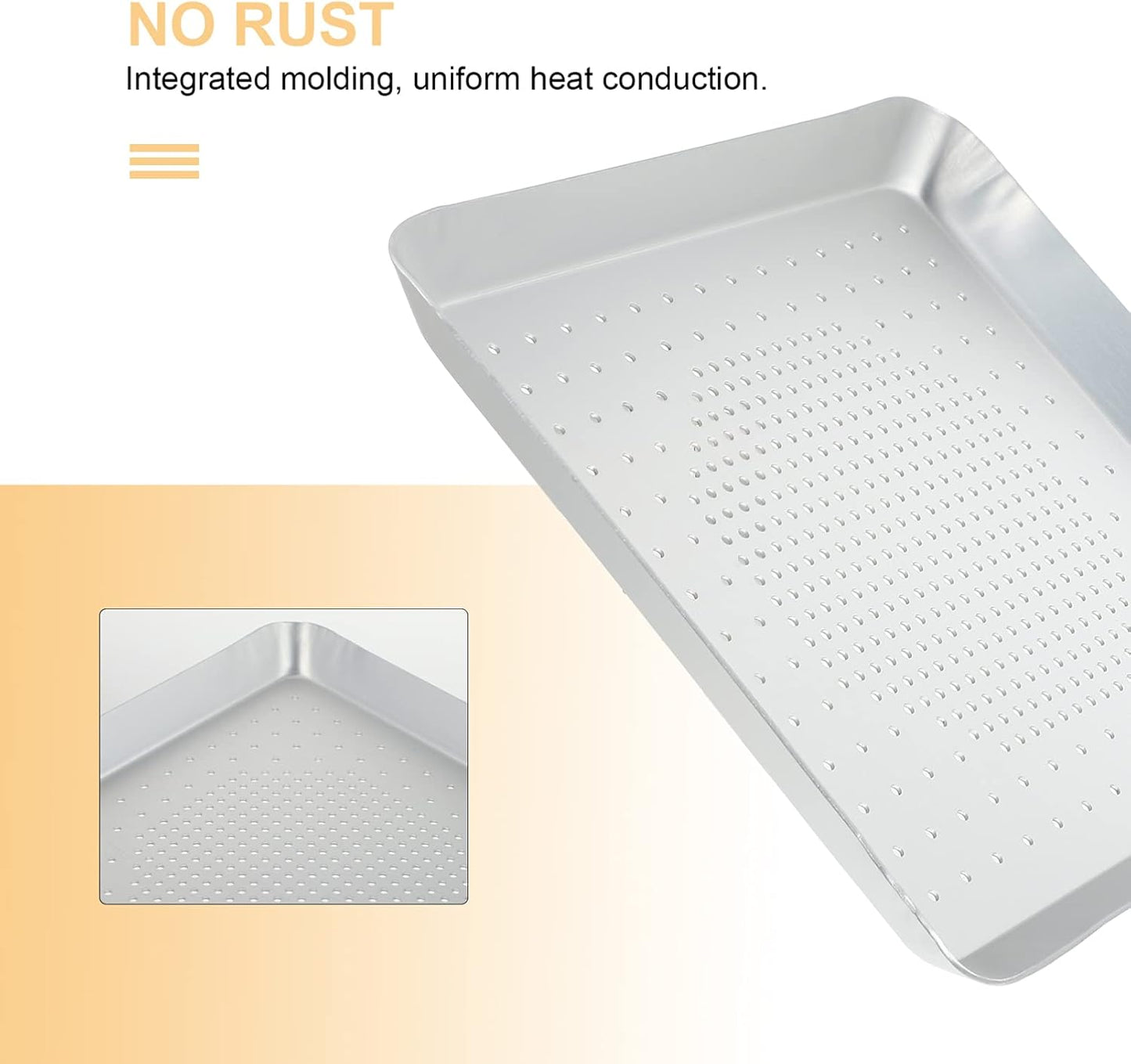 YARDWE 9 Inch Pizza Baking Tray, Perforated Aluminum Sheet Pan, Nonstick Bakeware for Oven Baking Pizza, French Fries