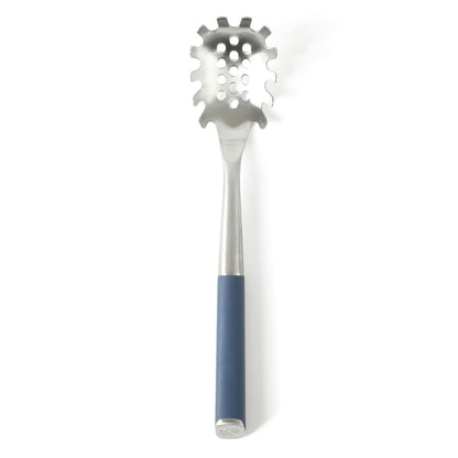 Calphalon Edge Stainless Steel Spaghetti Pasta Server w/Thermoplastic Rubber Handle - Navy Blue
