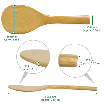Morikuru Bamboo Rice Paddle 7.87 in (200mm), Japanese Bamboo Shamoji, Lightweight Rice Scoop, Made in Japan