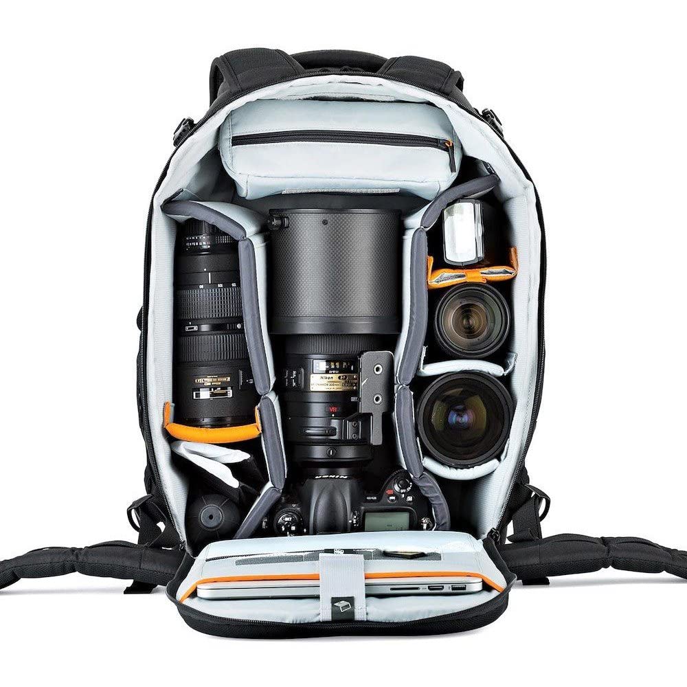 Lowepro LP37131, Flipside 500 AW II Camera Backpack, Fits Mirrorless, Compact Drone, DSLR with Lens, Extra Lenses, Black