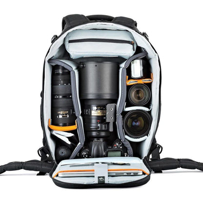Lowepro LP37131, Flipside 500 AW II Camera Backpack, Fits Mirrorless, Compact Drone, DSLR with Lens, Extra Lenses, Black
