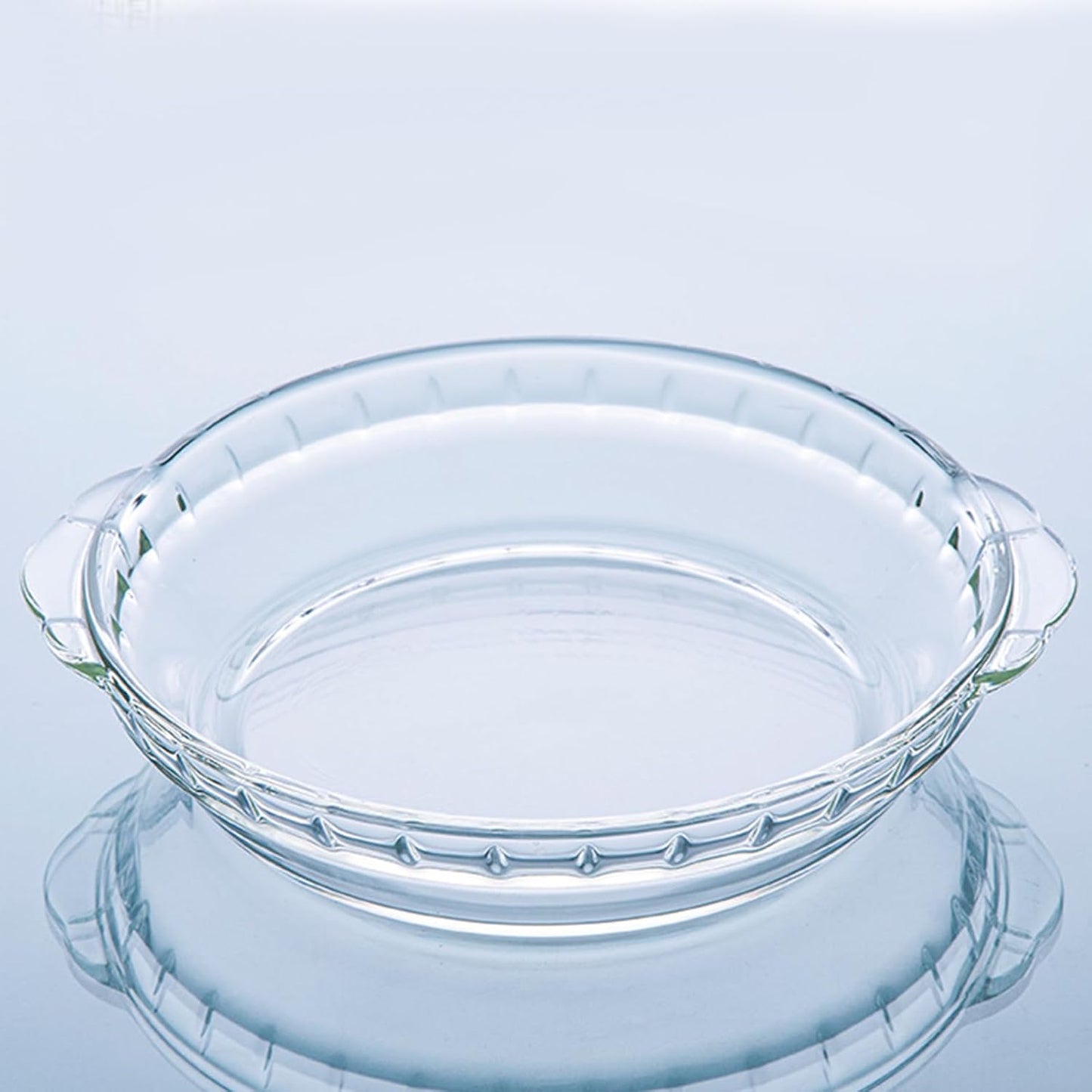 Round Glass Pie Pans, 1 Pack, 7in Clear Baking Dishes with Handles for Apple Pie, Pumpkin Pie, Salads