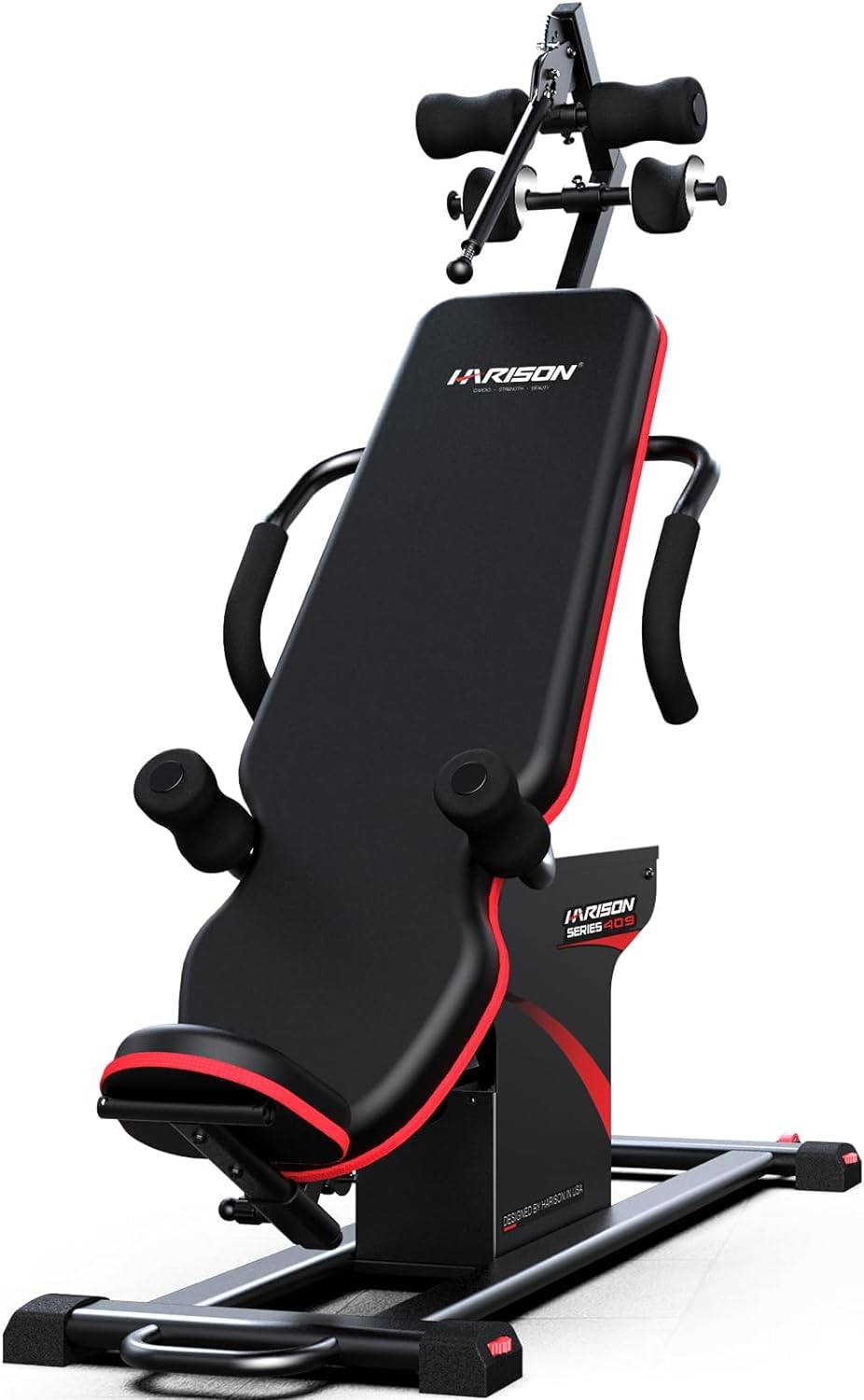 HARISON Inversion Table, 2026 New Strength Training Inversion Table for Back Pain Relief Equipment w/Remote Control, Reversible Ankle Holders, Easy Assembly, Heavy Duty up to 350lbs
