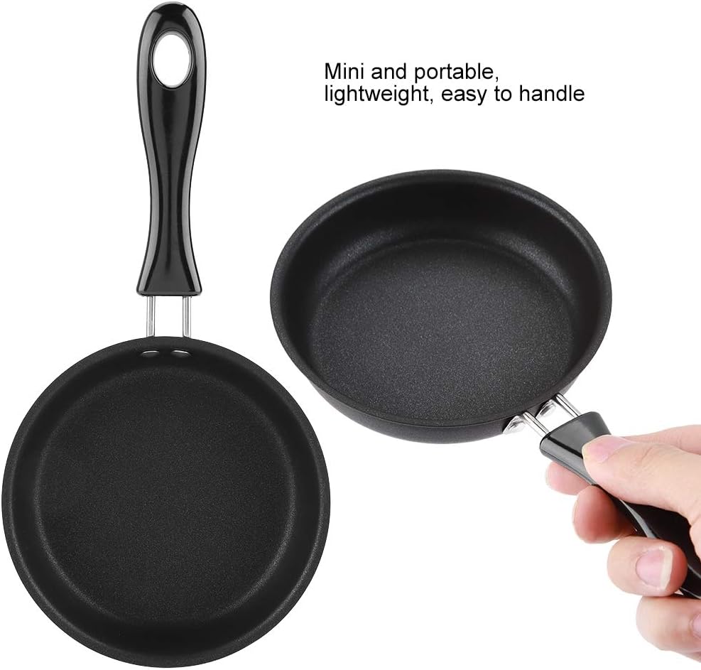 Zerodis Portable Mini Frying Pan, Nonstick Egg Pan for Breakfast Sandwich, Burger, Heat Resistant Cast Iron Skillet