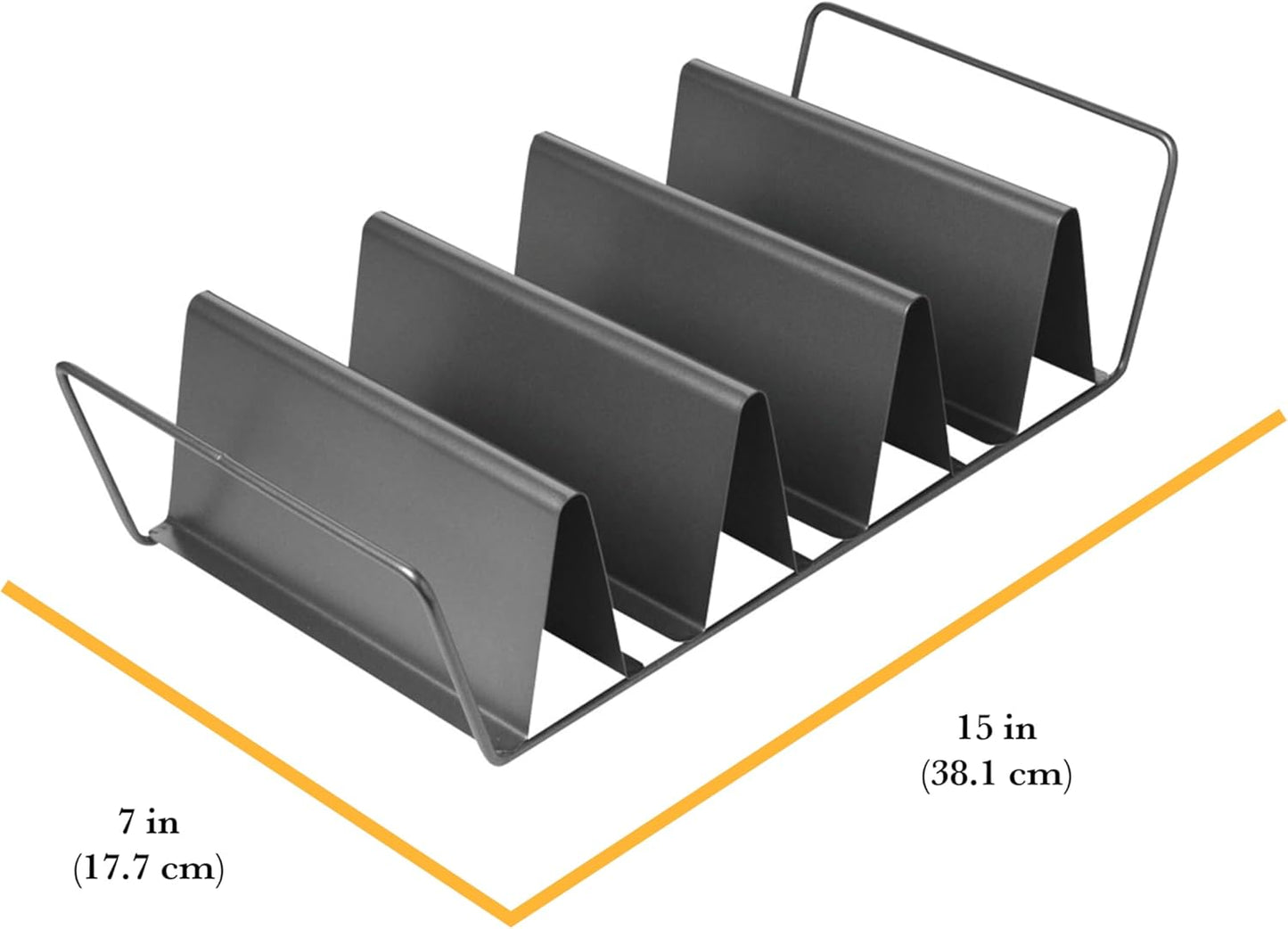 Chicago Metallic Professional 6-Shell Baked Taco Rack, Grey, 15-Inch by 7-Inch, Perfect for Baking