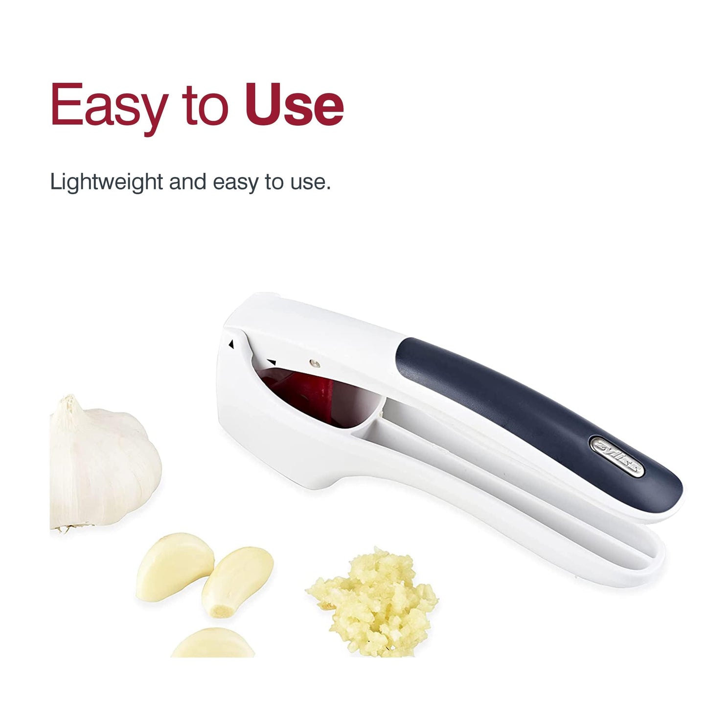 Zyliss Easy Clean Garlic Press - Lightweight, Easy-to-Use Garlic Mincer & Crusher for Food Prep & Kitchen Accessories