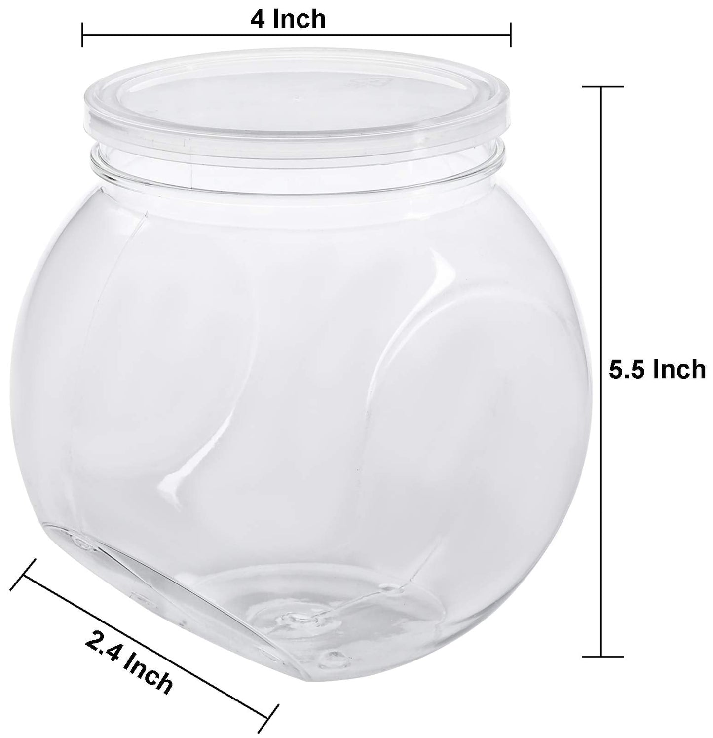 TOPZEA 3 Pack Plastic Candy Jars with Lid, 46 Oz Clear Cookies Candies Container Sweet Treat Jar, Wide Mouth Opening Kitchen Countertop Storage Jar for Candy Buffet, Jelly Bean, Cookie, Cereal, Snack