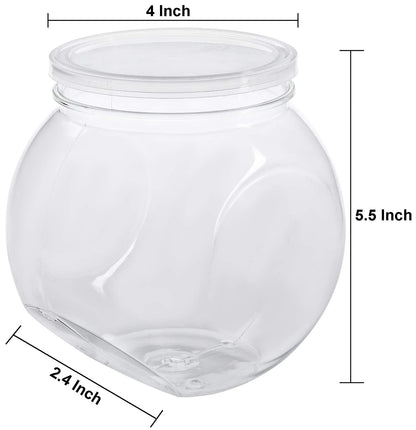 TOPZEA 3 Pack Plastic Candy Jars with Lid, 46 Oz Clear Cookies Candies Container Sweet Treat Jar, Wide Mouth Opening Kitchen Countertop Storage Jar for Candy Buffet, Jelly Bean, Cookie, Cereal, Snack