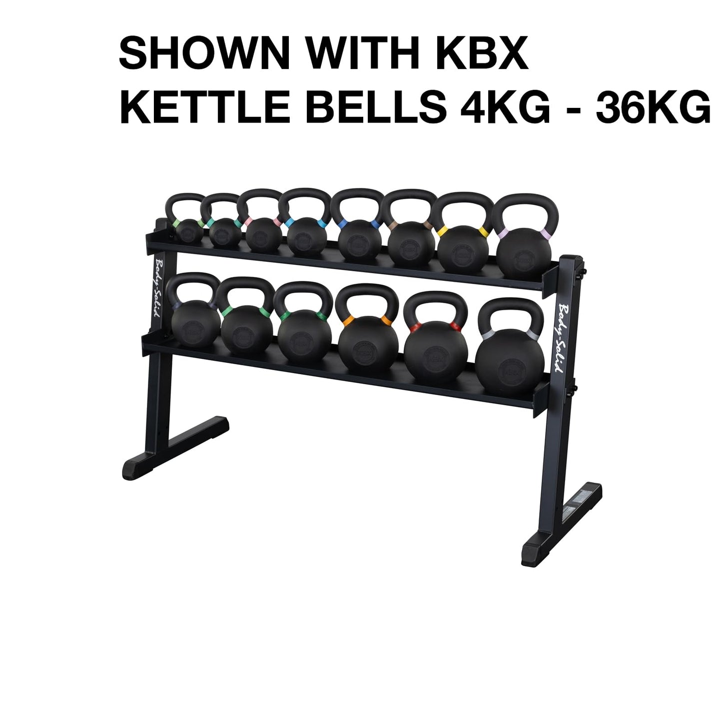 Body Solid (GKR60) 2-Tier Kettlebell Rack, 1000lb Weight Stand Storage, Commercial and Home Gym Strength Training Organizer