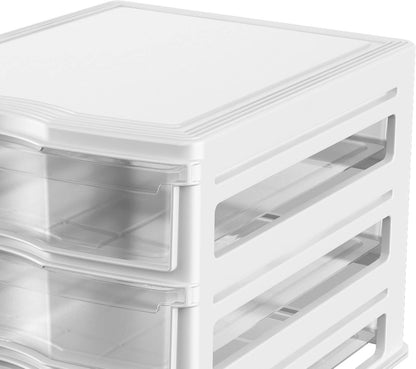 Life Story 3 Drawer Stackable Shelf Organizer, Plastic Storage Drawers for Bathroom, Makeup, or Pantry Organization