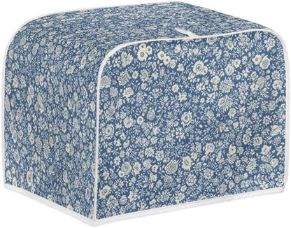 Toaster Cover 2 Slice, Blue Ditsy Floral Wide Slot, French Countryside Toaster Appliance Cover, Machine Washable