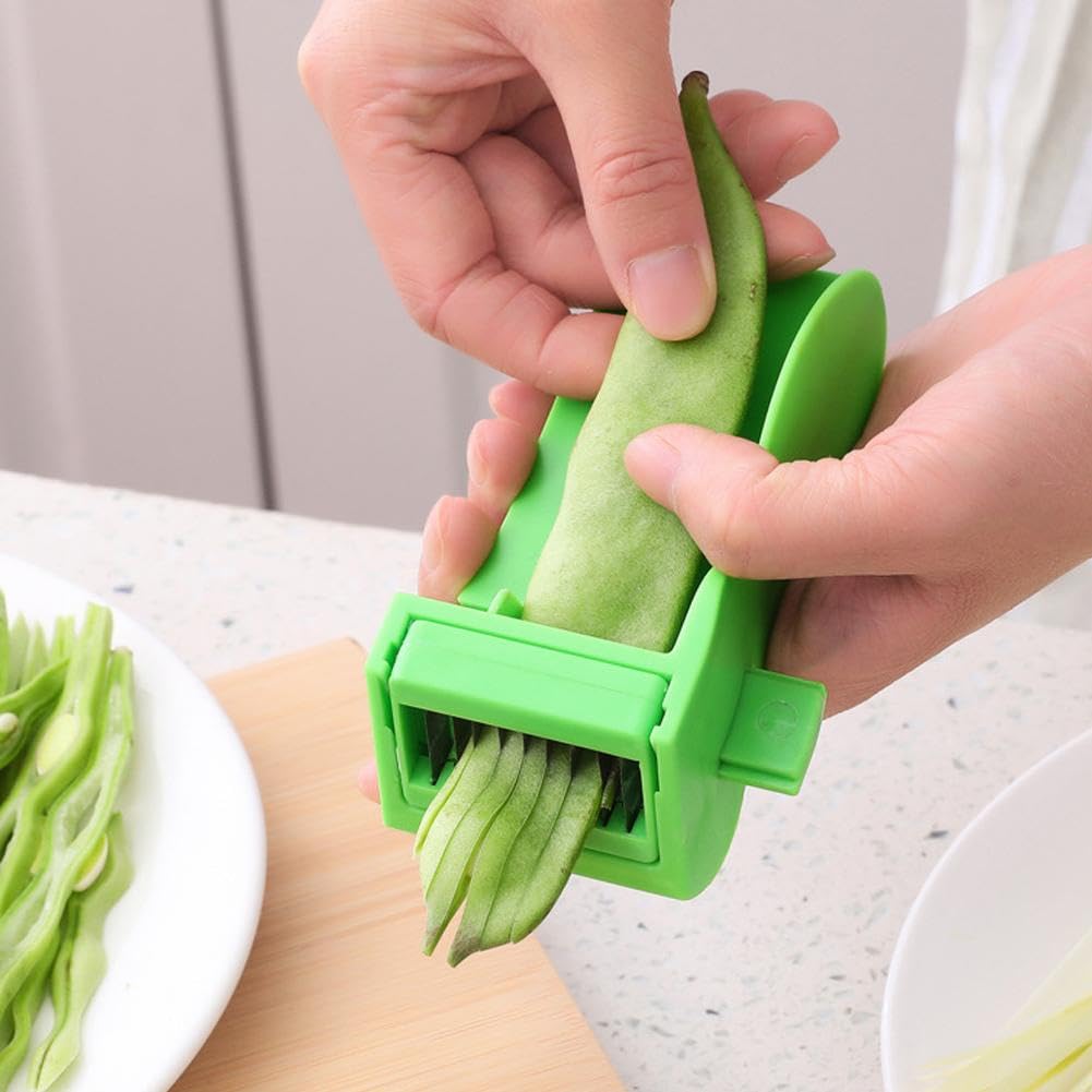 WRIBZD Stainless Steel Bean Slicer, French Style Green Bean Cutter, Multipurpose Beans Cutter, French Bean Slicer Bean Grater, Beans Cutting Shredding Tool, Kitchen Supplies