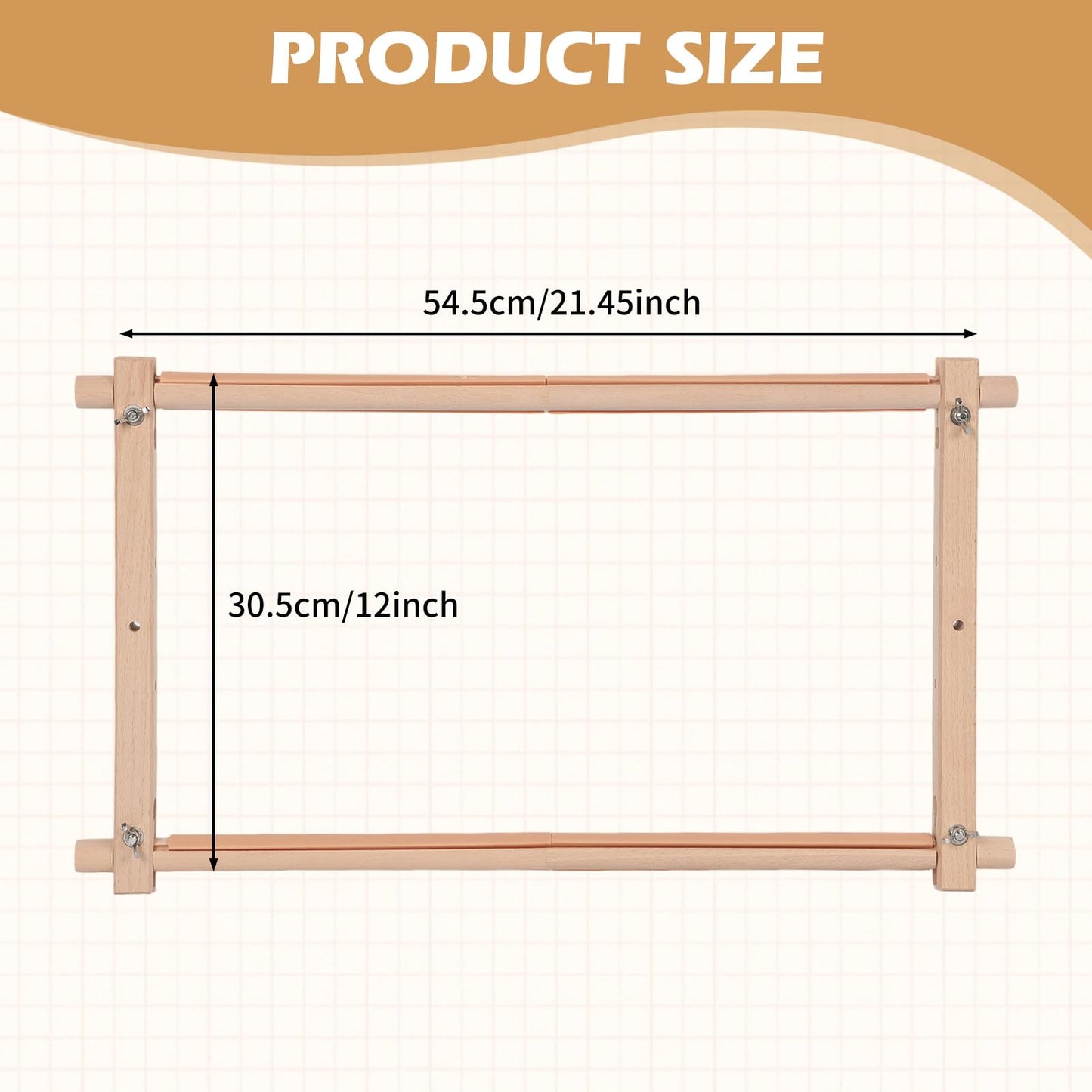Beech Wood Tapestry Scroll Embroidery Frames, 21*12 Inch, Easy Assembly Cross Stitch Frame, Scroll Frames for Cross Stitching, Needlepoint Cross Stitch Holder, Cross Stitch Supplies