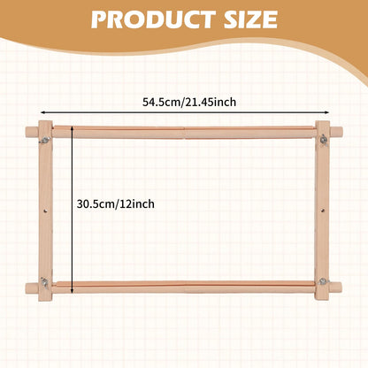 Beech Wood Cross Stitch Frame 21.4in×12in Scroll Stitching Holder Adjustable Embroidery Hoop Holder Quilting & Cross Stitch Frame for Needlepoint & Cross Stitch Supplies