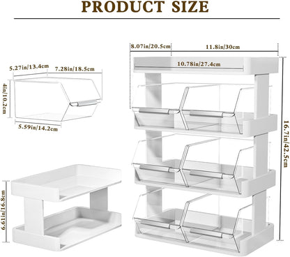 Coffee Pod Holder with 6 Drawers, 3-Tier Storage Organizer Compatible with 80 Big or 108 Small Vertuoline Pods for