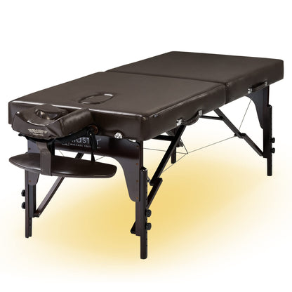 Master Massage 31" Supreme LX Extra Wide SPA Salon Facial Beauty Bed Portable Massage Table with Ambient Lighting System, Easy Set Up PU Upholstery 3" Thick Memory Foam, Coffee