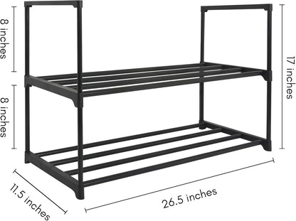 17x26.5 2 Closets, Americanflat Shoe Organizer - Tier Shoe Rack Storage Shelf with Sturdy Steel Frame - Ideal