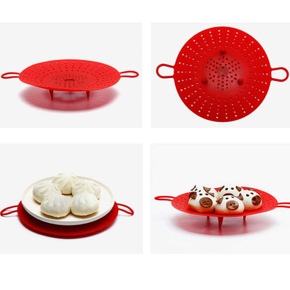 JOUDOO 2 Pcs Silicone Steamer, Durable Vegetable Steamer Basket Insert for Pressure Cookers, Microwavable, Multicookers