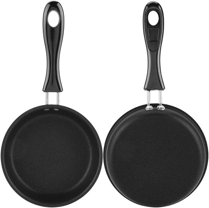 Zerodis Portable Mini Frying Pan, Nonstick Egg Pan for Breakfast Sandwich, Burger, Heat Resistant Cast Iron Skillet