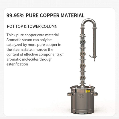 HOOLOO Alcohol Distiller Still for Home Use Kit 304 Stainless Steel Whiskey Making Kit with Thermometer Whiskey Brandy Vodka 4.6Gal (17.6L) (ST-22)