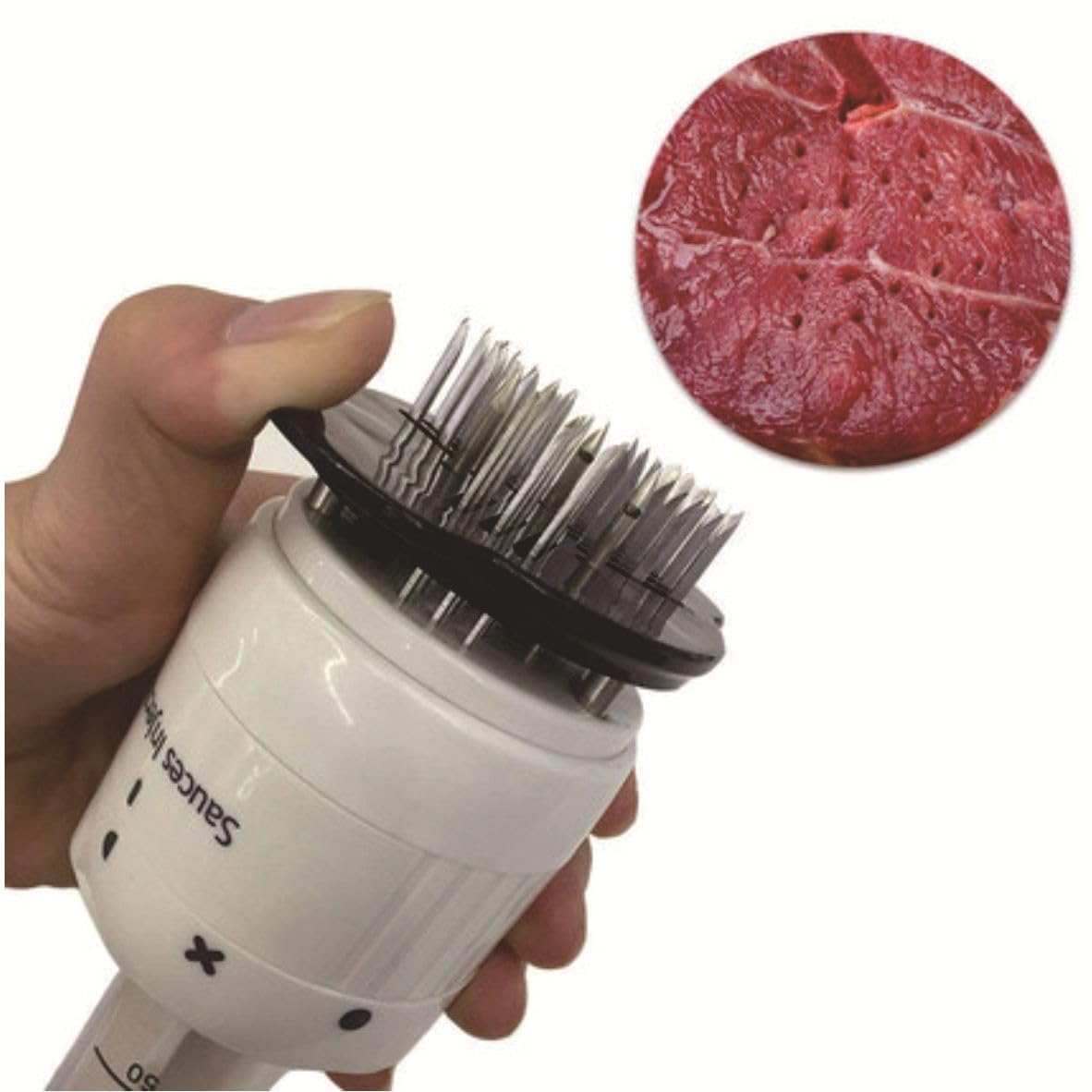 Mrxxjz 2-in-1 Meat Tenderizer & Marinade Injector with Stainless Needles， Kitchen Tool for Injecting Marinades & Tenderizing Meats, Ideal for BBQ, Smoking, and Cooking Beef, Turkey, Pork, and Poultry