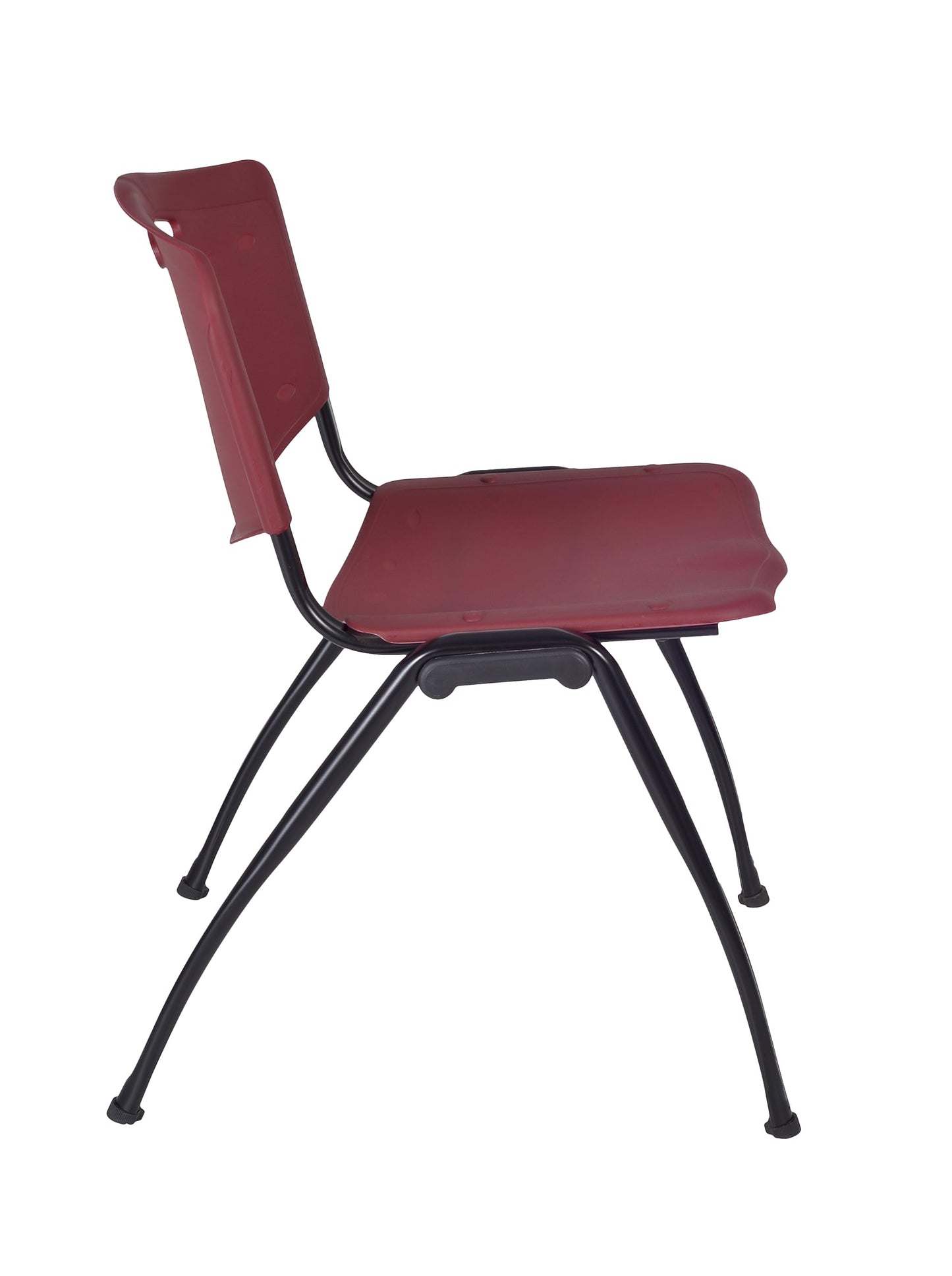Regency Kobe 60 x 24 in. T-Base Training Seminar Table- Neo Walnut, 2 M Stack Chairs- Burgundy