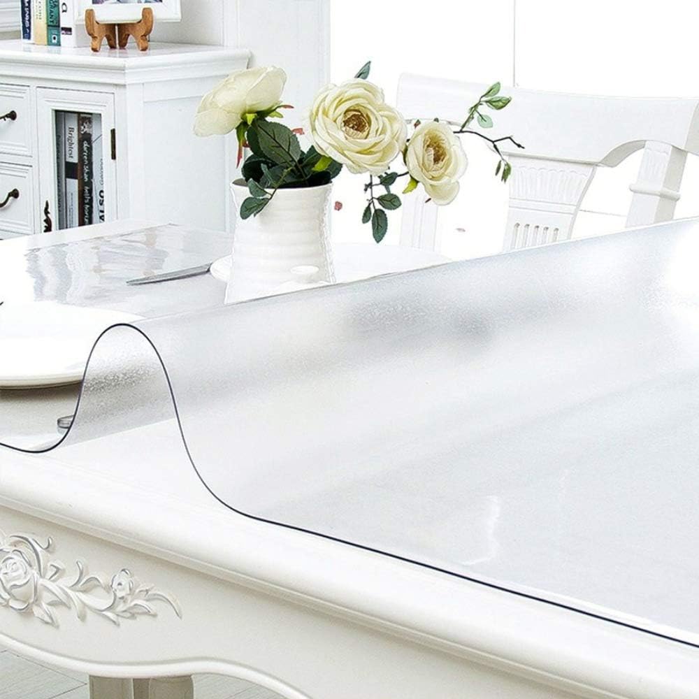 12 18 Inch 1.5mm NECAUX Custom x Frosted Desk Cover Protector, Thick Plastic Desk Pad Mat, Table Cover Tablecloth