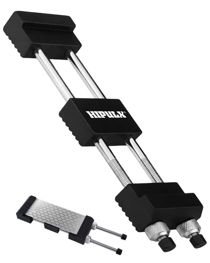 HIPULX Non-Slip Sharpening Stone Holder, Adjustable Whetstone Holder for Water Stones, Diamond Stones 304 Stainless Steel Clamp for Knife Sharpening, Woodworking Tools (Fits 5 9/16" - 8 11/16")