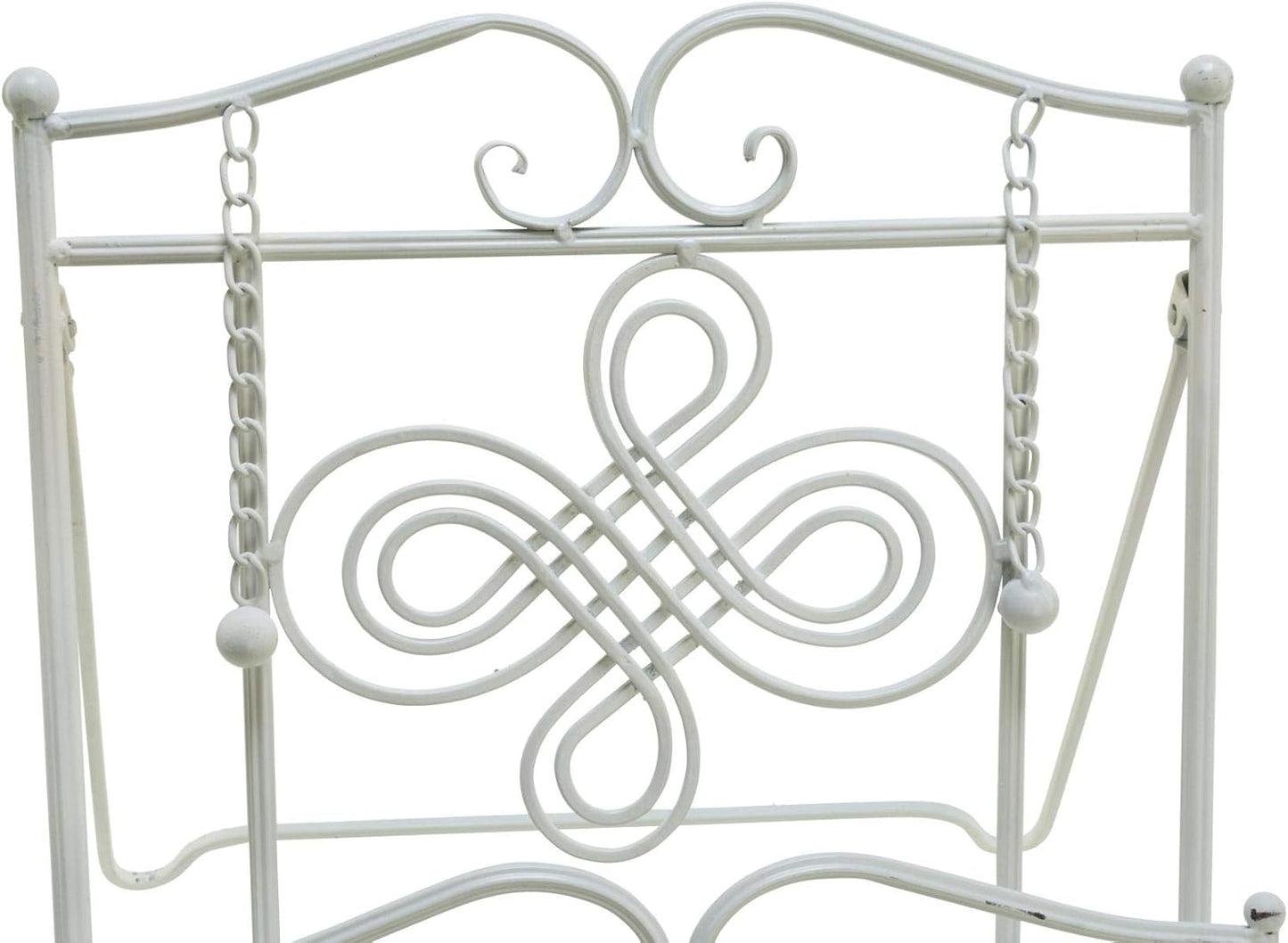 Tripar Swirl Design White Metal Cookbook Stand for iPads, Tablets, and Cookbooks - Adjustable and Portable