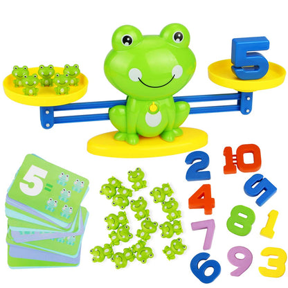 Aitbay Cool Math Game, Preschoolers Frog Balance Counting Toys for Boys & Girls Educational Number Toy Fun Children's Gift STEM Learning Age 3+ (63 PCS)