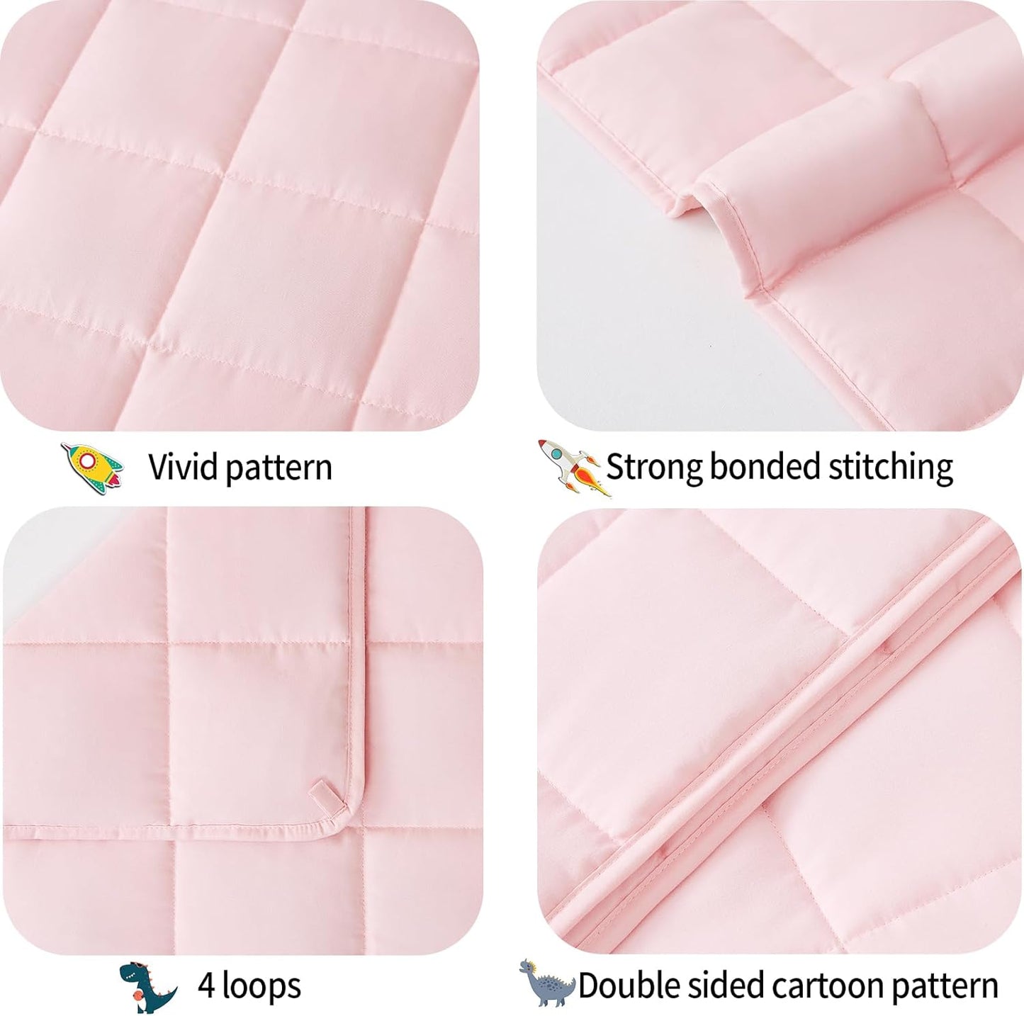 HOSUKKO Weighted Blanket, 3 lbs Pink Heavy Blanket, Small Size Breathable Blanket (20 * 30 inches, 3 lbs)
