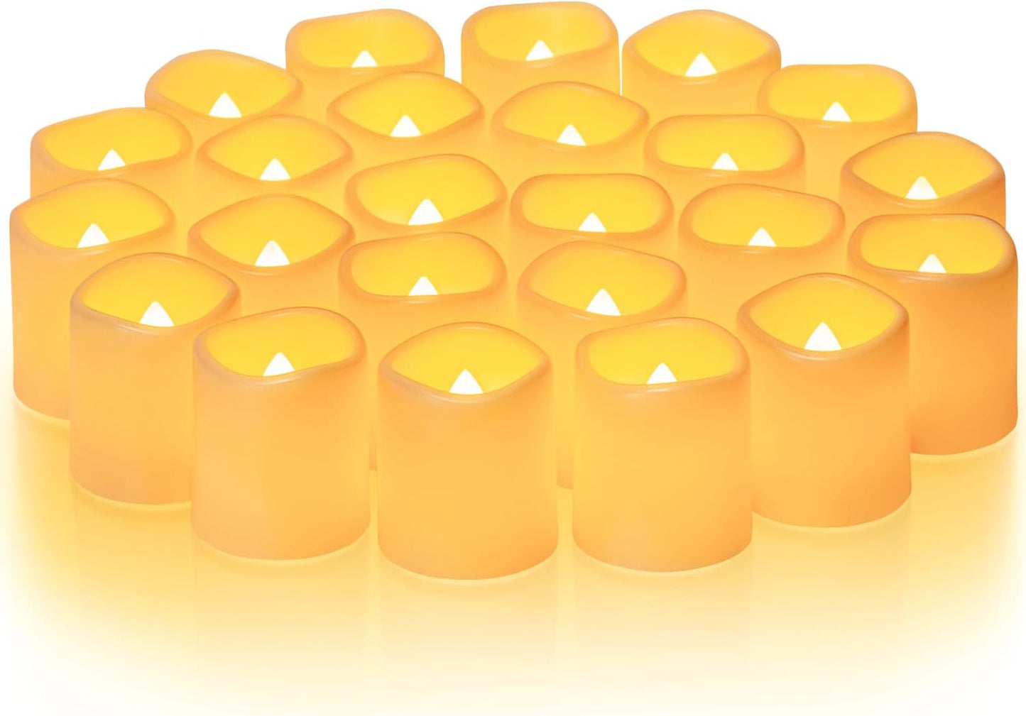 24Pack Candles,200+Hour Homemory Flickering Flameless Votive Electric Fake Candles,Battery Operated LED Tealight