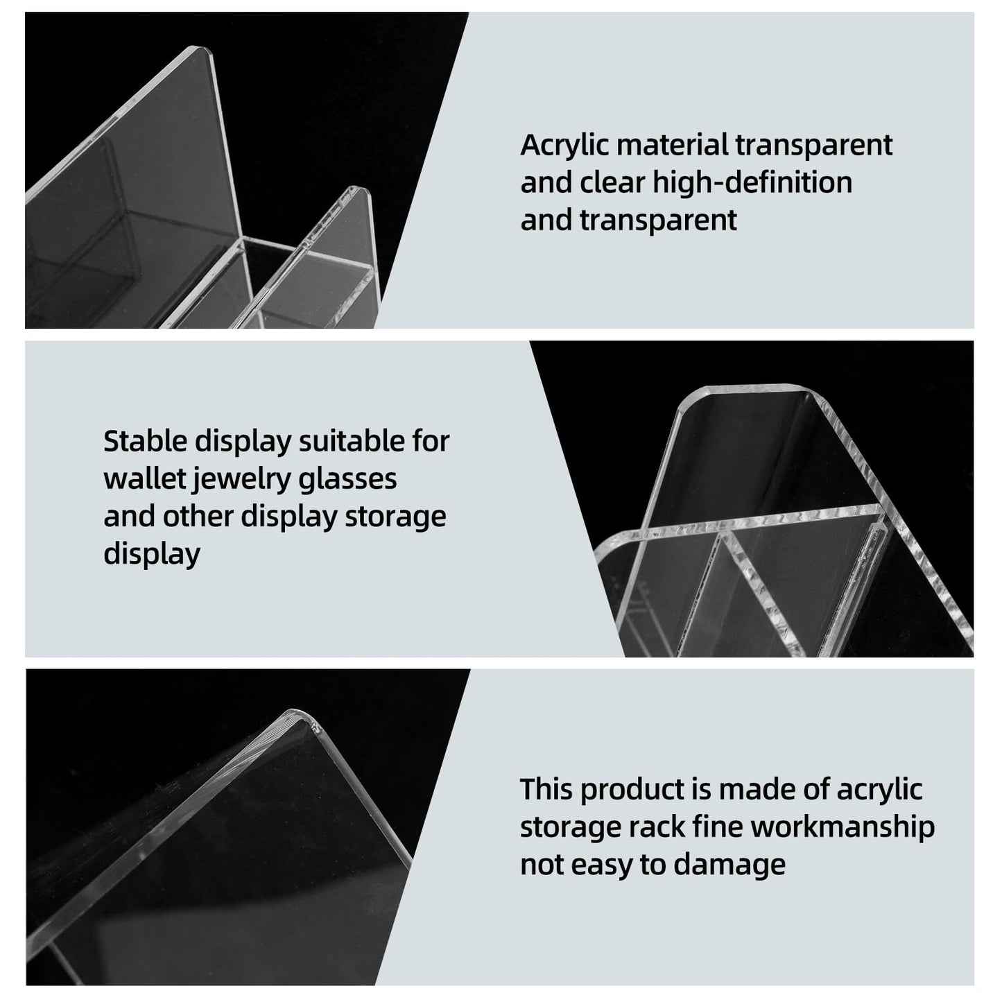 WEIHAOSKY Acrylic Wallet Display Stand Purse Handbag Organizer, Clear Jewelry Riser Display Stand Purse Display Rack, Acrylic Display Shelf for Cosmetic Perfume Jewelry Sunglasses Handbag (6 Tier)