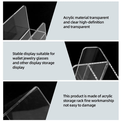 WEIHAOSKY Acrylic Wallet Display Stand Purse Handbag Organizer, Clear Jewelry Riser Display Stand Purse Display Rack, Acrylic Display Shelf for Cosmetic Perfume Jewelry Sunglasses Handbag (6 Tier)