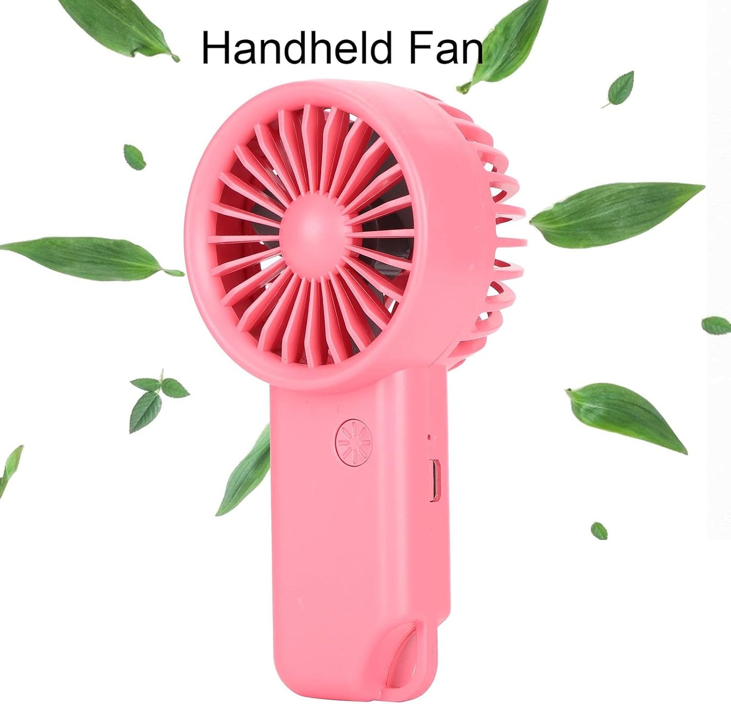 ASHATA Handheld Mini Fan (Red), USB Rechargeable, 3 Speed Portable Fan with Carabiner for Home, Office, Outdoor