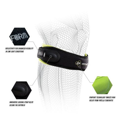 DonJoy Performance ANAFORM PinPoint Knee Strap – Jumper’s Knee Band/Patella Tendonitis, Osgood-Schlatters – Support for Volleyball, Basketball, Stairs, Soccer, Medium/Large