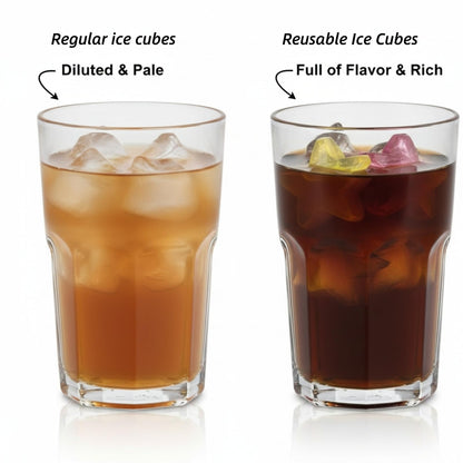 Dicunoy 200 PCS Reusable Ice Cubes, Plastic Ice Cubes for Drinks, Colorful Refreezable Non Diluting for Cocktails, Whiskey, Wine, Coffee
