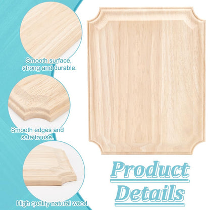 FINGERINSPIRE Unfinished Wooden Plaque Natural Wood Plaque 9.8x7.87x0.6inch Rectangle Wood Decoration Plaque Burlywood Jewerlry Display Pedestal Wood Blank Signboards for DIY Projects Home Wall Decor