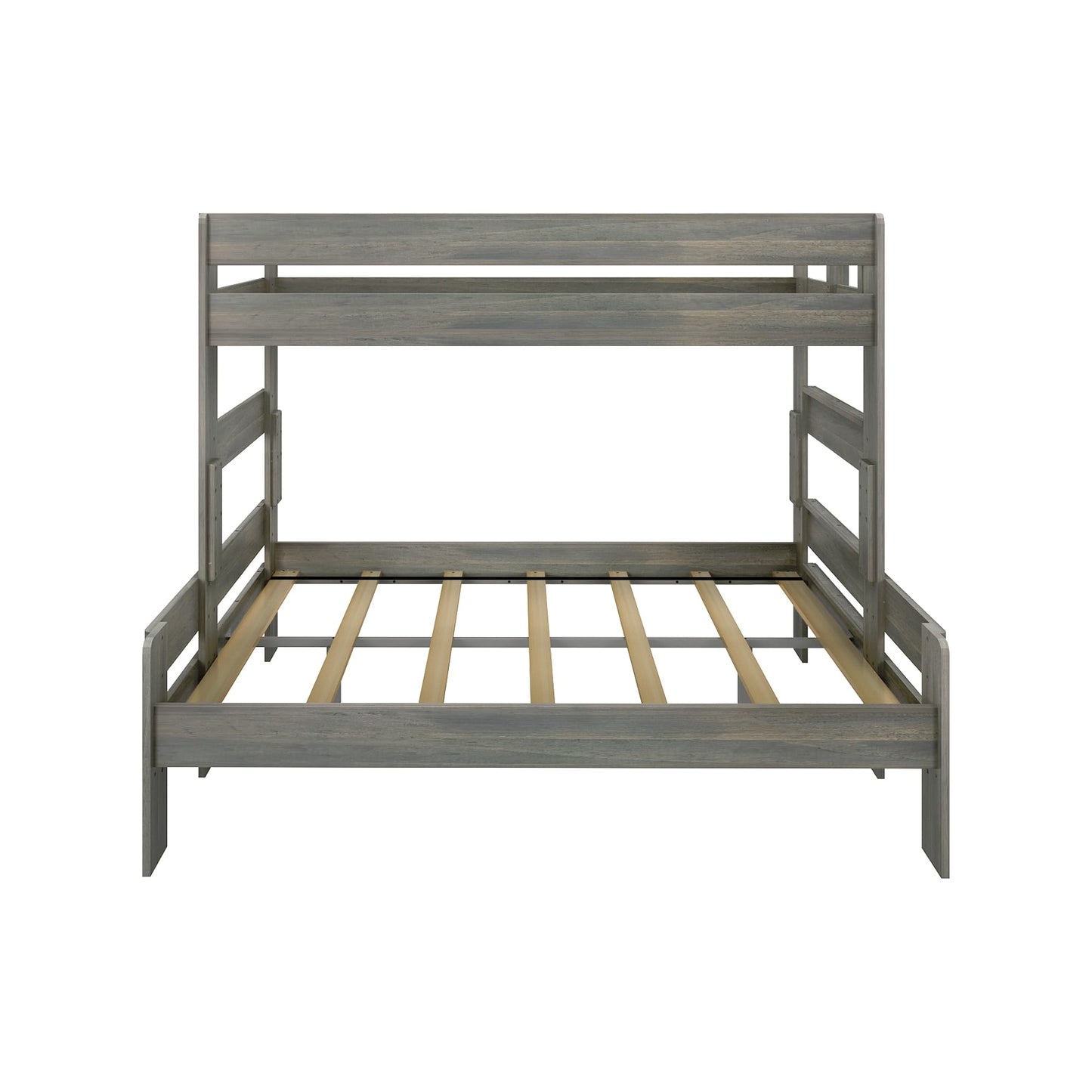 Max & Lily Bunk Bed, Twin XL-Over-Queen Bed Frame For Kids, Solid Wood for No Box Spring Needed, Driftwood