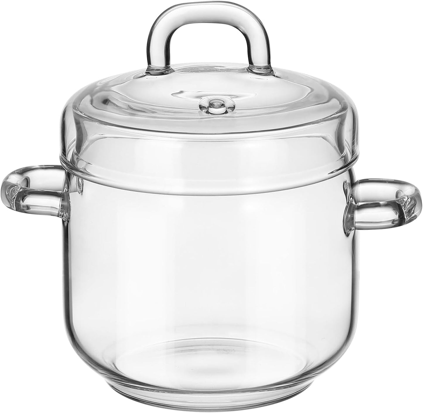 Glass Saucepan with Lid, 350ml Clear Glass Stew Pot for Pasta, Noodle, Soup