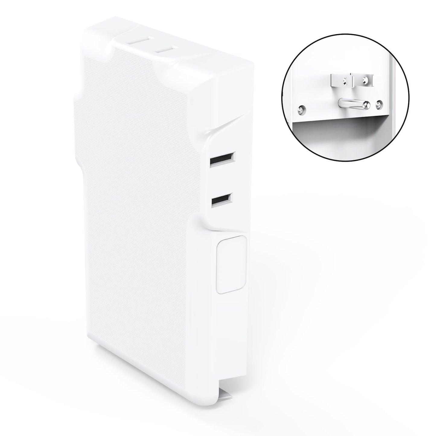 Flat Plug Power Strip Surge Protector, 5ft Ultra Thin Extension Cord with 4 USB Wall Charger(2 USB C Port), 6 Widely-Spaced Outlets Power Strip Compact for Travel, Office, Dorm Room Essentials (White)