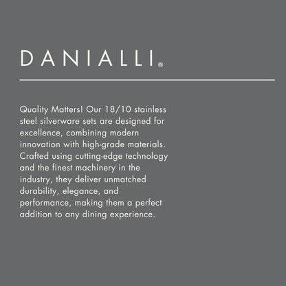 Danialli Modern Silverware Set, 18/10 Stainless Steel Flatware, Mirror Finish, Dishwasher Safe, Elegant Cutlery for Home and Dining, Built to Last (60-Piece, Razzoli)