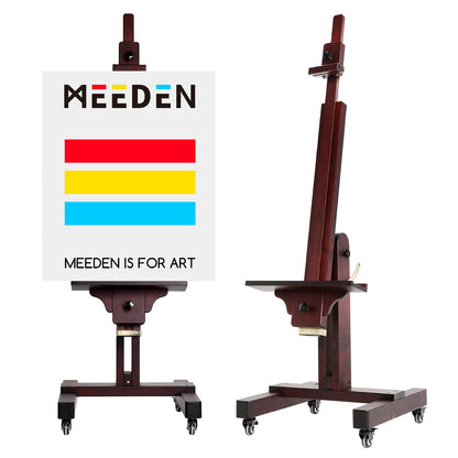 MEEDEN Heavy Duty Painting Easel: Professional Solid Beechwood Large Easel Holds Canvas Art up to 71” High - Tilts Flat Easily Wooden Floor Easel for Adult Artist Beginners Art Studios