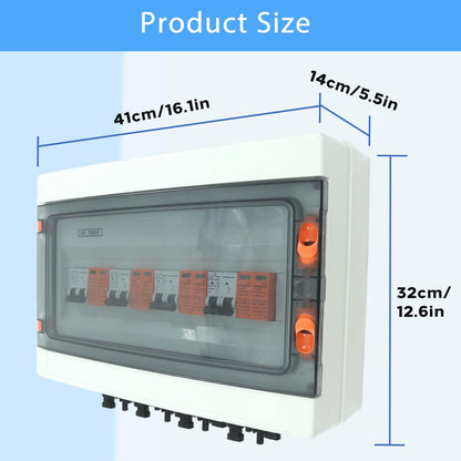 Solar Disconnect Switch, PV Combiner Box 4 String 1000V 40A Solar Surge Protector, IP65 Waterproof, Plug & Play Outdoor Solar Panel System