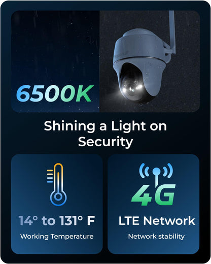 REOLINK 4K LTE Cellular Security Camera Wireless Outdoor, No WiFi, 3G/4G LTE, Solar Powered, SIM Card+32GB SD Card Included, Color Night Vision, Local/Cloud Storage, Go PT Ultra+SP, Updated Version