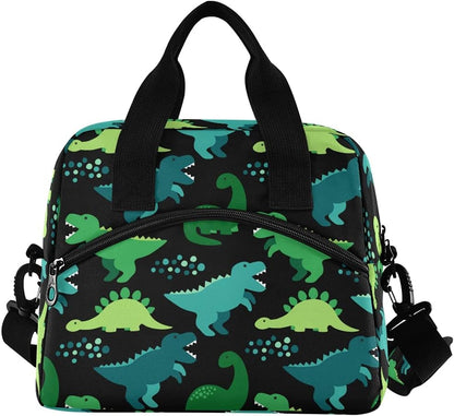 Cute Dinosaur Lunch Bag - Insulated Tote with Shoulder Strap for Office Work and Picnic