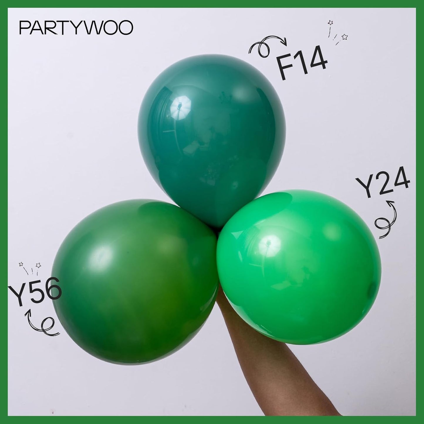 PartyWoo Dark Green Balloons - 99-Piece Emerald Balloon Arch Kit for Birthday & Jungle Parties