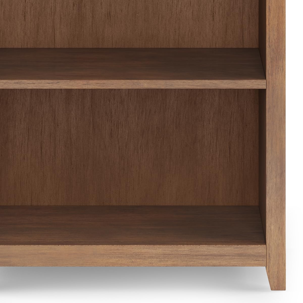 SIMPLIHOME Amherst Bookcase - 70 inch Tall 5-Shelf Solid Wood Bookshelf in Rustic Natural Aged Brown, Transitional Storage for Living Room, Study or Office with Adjustable Shelves and Tapered Legs