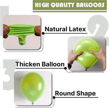 PartyWoo Lime Green Balloons - 127-Piece Latex Balloon Arch Kit | Various Sizes for Graduation & Birthday Celebrations