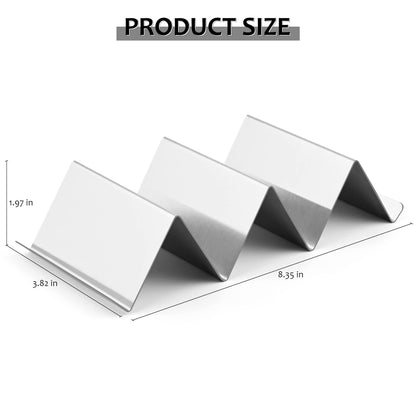 Smithcraft Stainless Steel Taco Holder Set - Stand with Handle, Holds Up to 3 Tacos Each